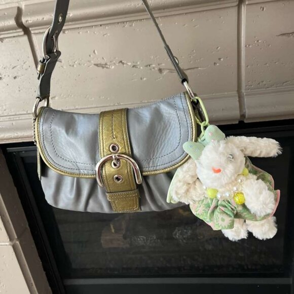 Coach Soho Medium Shoulder Bag (f15204) Y2K Vintage Pleated grey leather bag - Picture 6 of 10